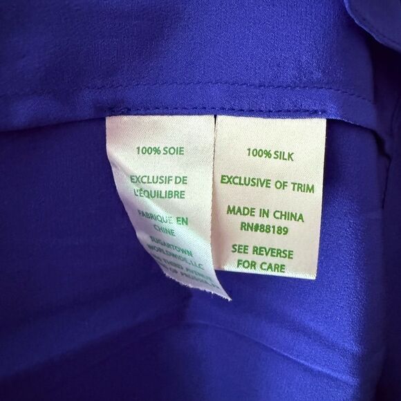 Lilly Pulitzer Elegant Blue Women's Top size small 100% silk - Picture 4 of 8